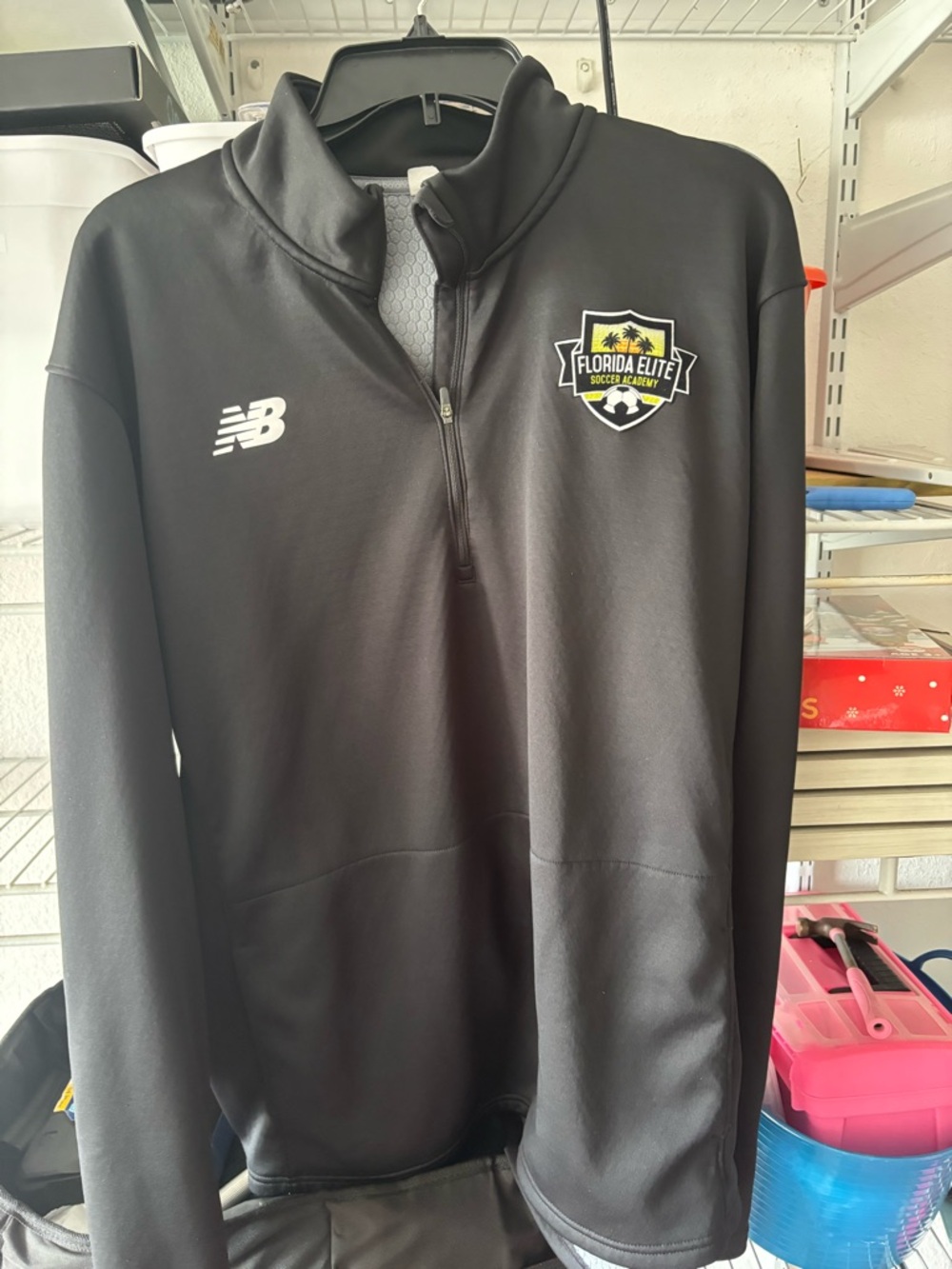 New Balance Black and Gray Athletic Jacket Interior